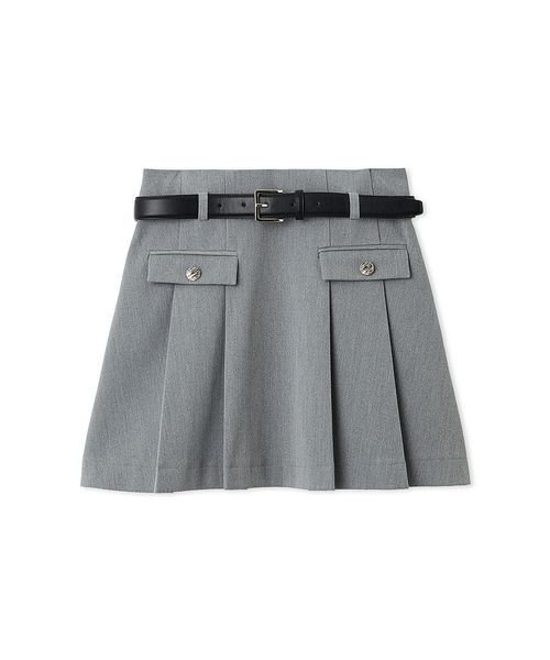 SNIDEL（スナイデル）の「ベルト付きプリーツミニスカート（スカート・レディース・グレー/ネイビー/ベージュ・1/0）」の2枚目の写真