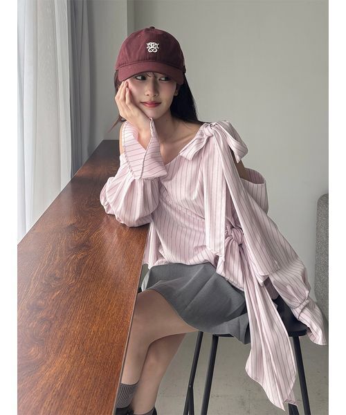 SNIDEL（スナイデル）の「ベルト付きプリーツミニスカート（スカート・レディース・グレー/ネイビー/ベージュ・1/0）」の10枚目の写真