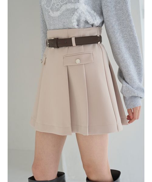 SNIDEL（スナイデル）の「ベルト付きプリーツミニスカート（スカート・レディース・グレー/ネイビー/ベージュ・1/0）」の13枚目の写真