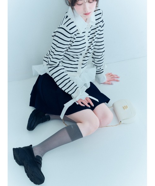 SNIDEL（スナイデル）の「ベルト付きプリーツミニスカート（スカート・レディース・グレー/ネイビー/ベージュ・1/0）」の5枚目の写真