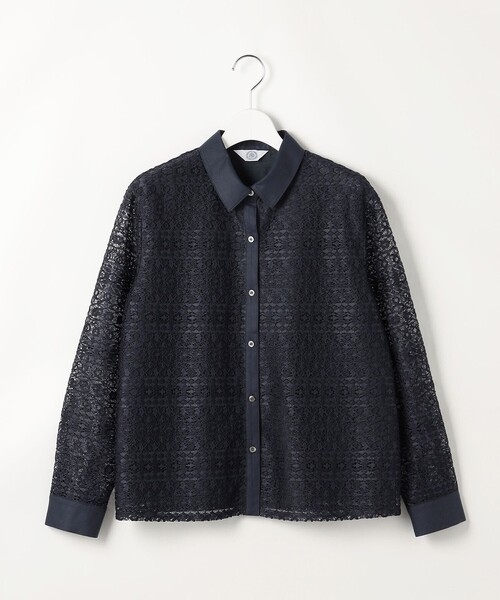 J.PRESS(ジェイプレス)の「【一枚で着映え】ジオメトリックレース ブラウス(シャツ/ブラウス・レディース・サックスブルー系/ネイビー系/ホワイト系・9/11)」の10枚目の写真