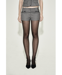 LACE TAILORED SHORTS GRAY