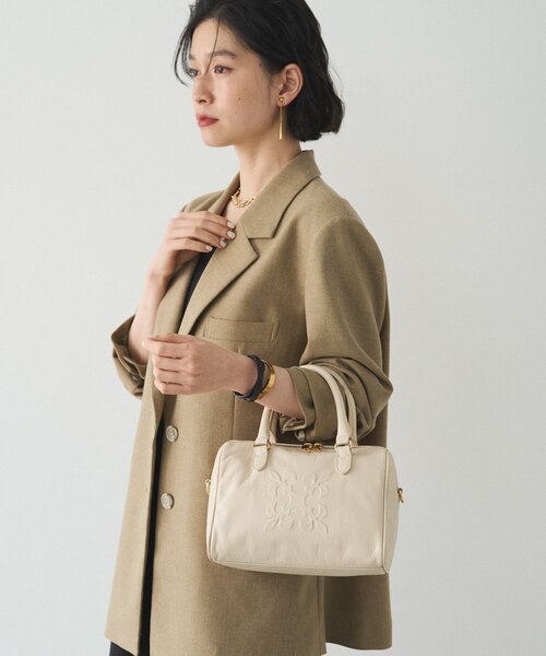 russet（ラシット）の「《composition》レザー2WAYミニボストンバッグ（ボストンバッグ・レディース・サックスブルー/ブラック/アイボリー/ダークブラウン・FREE）」の13枚目の写真