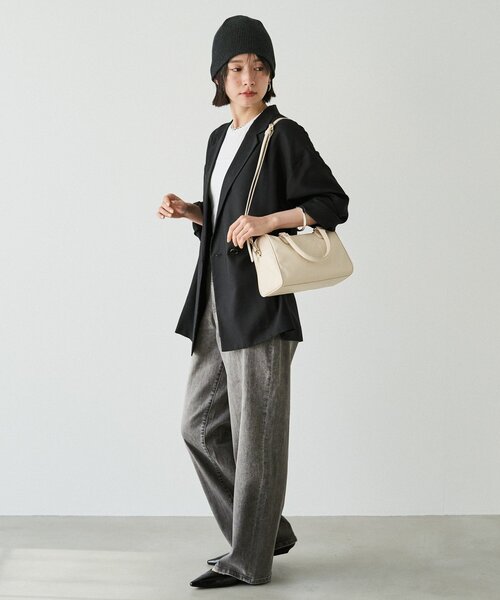 russet（ラシット）の「《composition》レザー2WAYミニボストンバッグ（ボストンバッグ・レディース・サックスブルー/ブラック/アイボリー/ダークブラウン・FREE）」の17枚目の写真