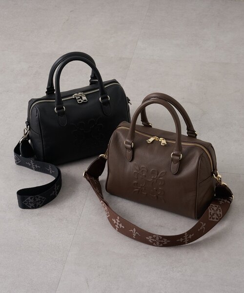 russet（ラシット）の「《composition》レザー2WAYミニボストンバッグ（ボストンバッグ・レディース・サックスブルー/ブラック/アイボリー/ダークブラウン・FREE）」の6枚目の写真