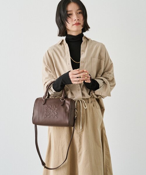 russet（ラシット）の「《composition》レザー2WAYミニボストンバッグ（ボストンバッグ・レディース・サックスブルー/ブラック/アイボリー/ダークブラウン・FREE）」の7枚目の写真