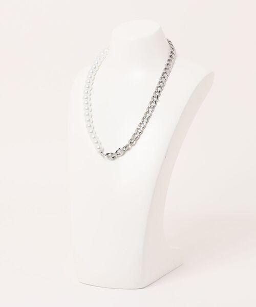 Fun & Daily（ファンアンドデイリー）の「F&D : ハーフパールチェーンネックレス（ネックレス・メンズ・シルバー・FREE）」の7枚目の写真