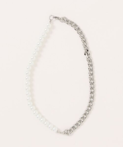 Fun & Daily（ファンアンドデイリー）の「F&D : ハーフパールチェーンネックレス（ネックレス・メンズ・シルバー・FREE）」の8枚目の写真