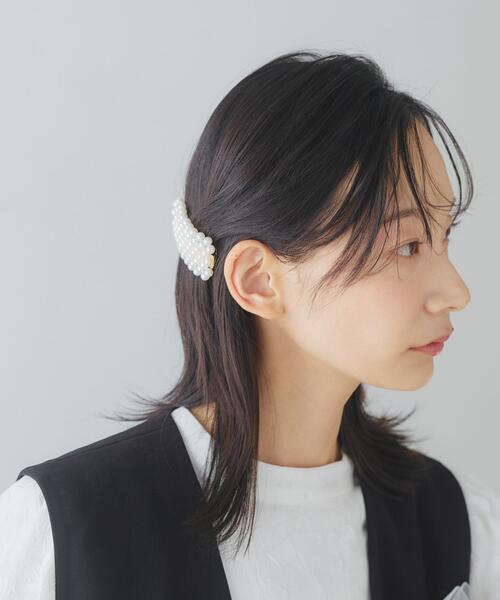SMELLY（スメリー）の「パールワイドバレッタ（バレッタ/ヘアクリップ・レディース・ホワイト系その他・-）」の8枚目の写真