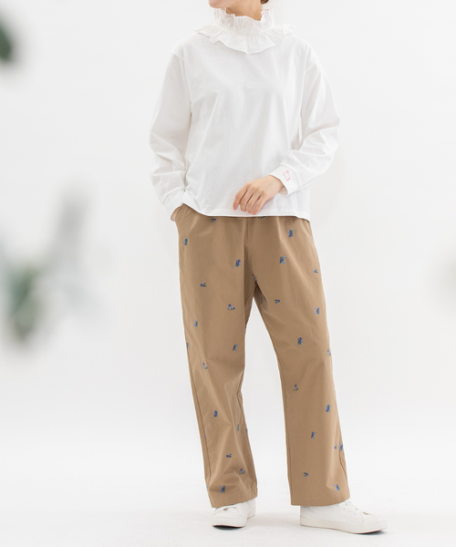 nop de nod(ノップドゥノッド)の「USコットンフリル衿カットソー(Tシャツ/カットソー・レディース・オフホワイト/ネイビー/ブラック・M)」の14枚目の写真