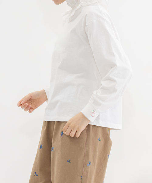 nop de nod(ノップドゥノッド)の「USコットンフリル衿カットソー(Tシャツ/カットソー・レディース・オフホワイト/ネイビー/ブラック・M)」の18枚目の写真
