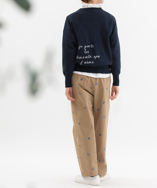 nop de nod(ノップドゥノッド)の「USコットンフリル衿カットソー(Tシャツ/カットソー・レディース・オフホワイト/ネイビー/ブラック・M)」の9枚目の写真