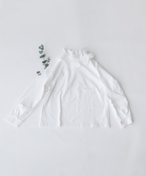 nop de nod(ノップドゥノッド)の「USコットンフリル衿カットソー(Tシャツ/カットソー・レディース・オフホワイト/ネイビー/ブラック・M)」の11枚目の写真