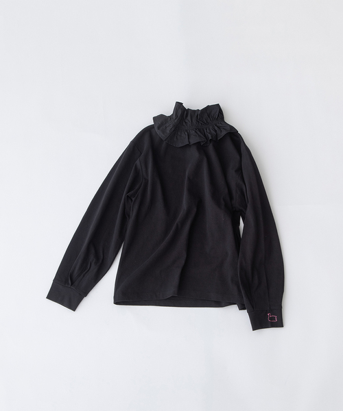 nop de nod(ノップドゥノッド)の「USコットンフリル衿カットソー(Tシャツ/カットソー・レディース・オフホワイト/ネイビー/ブラック・M)」の12枚目の写真