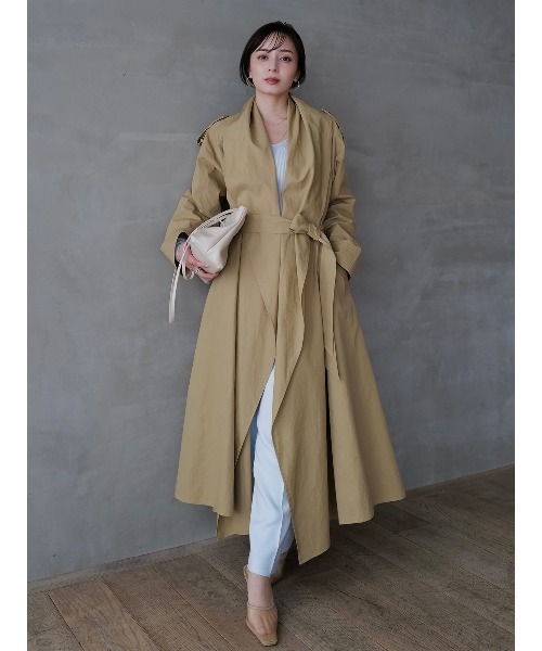 anuans（アニュアンス）の「ボリュームショールカラーコート（トレンチコート・レディース・ベージュ/ホワイト系その他4・F）」の2枚目の写真