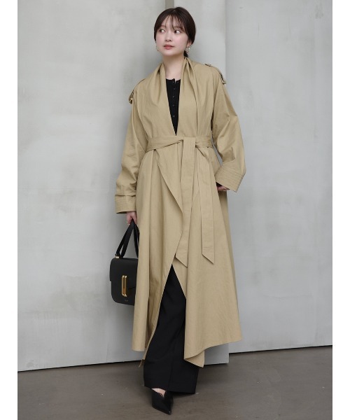 anuans（アニュアンス）の「ボリュームショールカラーコート（トレンチコート・レディース・ベージュ/ホワイト系その他4・F）」の15枚目の写真