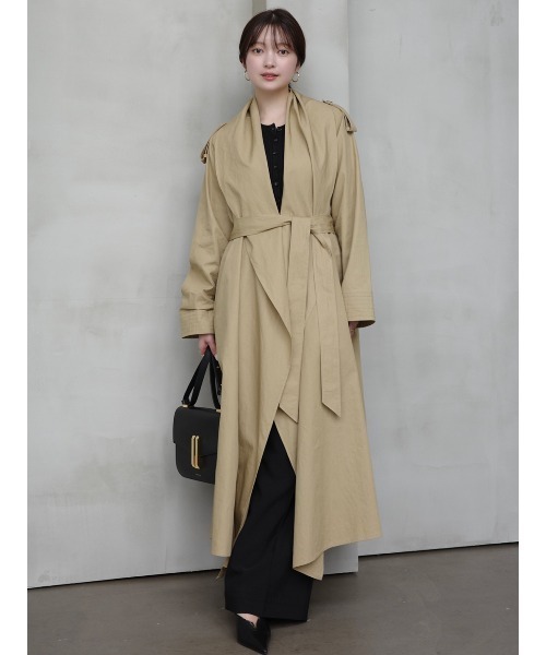 anuans（アニュアンス）の「ボリュームショールカラーコート（トレンチコート・レディース・ベージュ/ホワイト系その他4・F）」の16枚目の写真