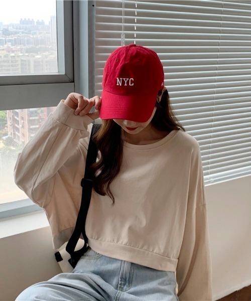 Ritzy(リッツィー)の「ショート丈 ドルマンスリーブトップス(Tシャツ/カットソー・レディース・ライトブルー/アイボリー/グリーン/オレンジ・FREE)」の1枚目の写真