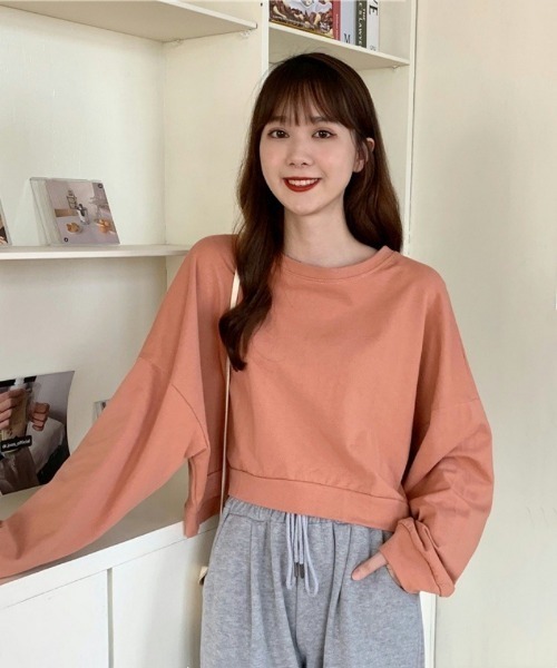 Ritzy(リッツィー)の「ショート丈 ドルマンスリーブトップス(Tシャツ/カットソー・レディース・ライトブルー/アイボリー/グリーン/オレンジ・FREE)」の22枚目の写真