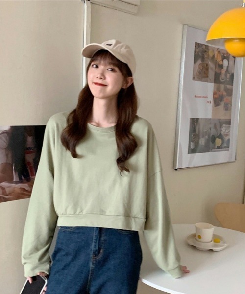 Ritzy(リッツィー)の「ショート丈 ドルマンスリーブトップス(Tシャツ/カットソー・レディース・ライトブルー/アイボリー/グリーン/オレンジ・FREE)」の17枚目の写真