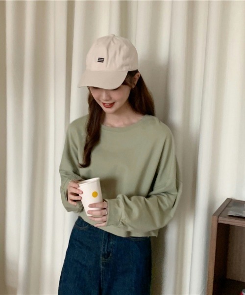 Ritzy(リッツィー)の「ショート丈 ドルマンスリーブトップス(Tシャツ/カットソー・レディース・ライトブルー/アイボリー/グリーン/オレンジ・FREE)」の18枚目の写真