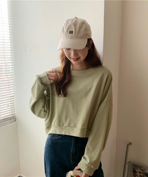 Ritzy(リッツィー)の「ショート丈 ドルマンスリーブトップス(Tシャツ/カットソー・レディース・ライトブルー/アイボリー/グリーン/オレンジ・FREE)」の19枚目の写真