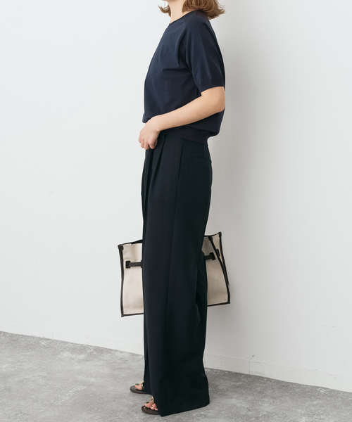 Spick & Span(スピックアンドスパン)の「18G CO/PE ハーフスリーブプルオーバー(ニット/セーター・レディース・ネイビー/ベージュ/ホワイト・FREE)」の21枚目の写真
