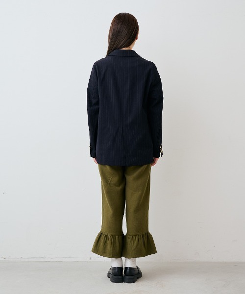 mensha!(メンシャ)の「mensha! ネグリジェ気分のコットン微起毛ヘムフリルワイドパンツ(その他パンツ・レディース・ホワイト/カーキ/ブラック・3L/M/LL/L)」の8枚目の写真