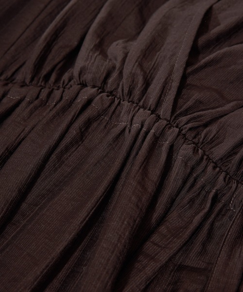 SALON adam et rope'（サロン アダム エ ロペ）の「【WEB限定】サブリエギャザーワンピース（ワンピース・レディース・ブラック/ブラウン・FREE）」の16枚目の写真
