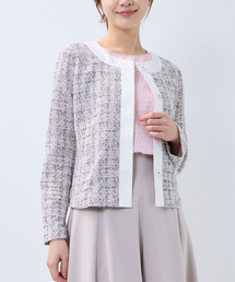 NARACAMICIE（ナラカミーチェ）の「【NARACAMICIE】ストレッチツィードノーカラージャケット（ノーカラージャケット）」