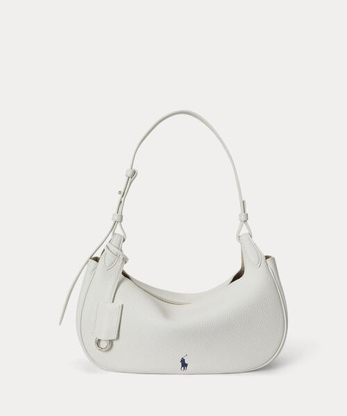 【Lauren Ralph Lauren】本革 レザーショルダーバッグ ホワイト Polo Play レザー ショルダー バッグ（ショルダーバッグ）｜POLO RALPH