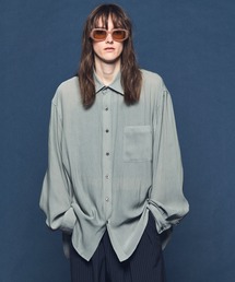 《UNISEX》Split Georgette Prime-Over Regular Collar Shirt/スプリットジョーゼットプライムオーバーレギュラーシャツ【MAISON SPECIAL/メゾンスペシャル】