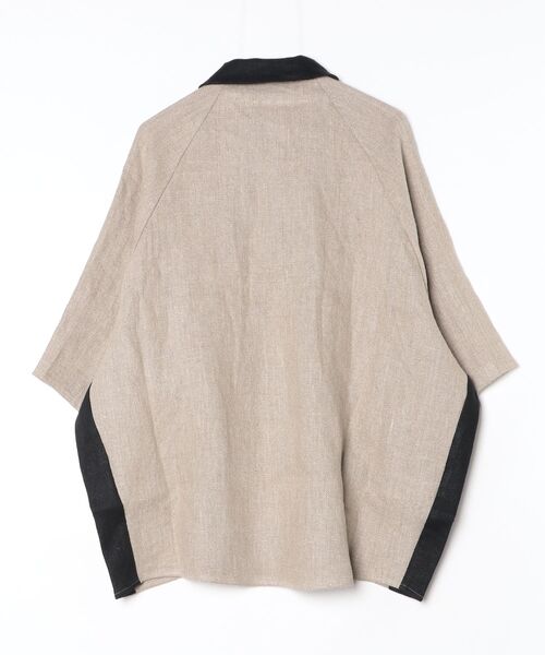 my beautiful landlet(マイビューティフルランドレット)の「【my beautiful landlet】SEMI WET LINEN SHORT SLEEVE BIG SHIRT(シャツ/ブラウス・メンズ・マルチ/ベージュ/ブラック・1/0)」の4枚目の写真
