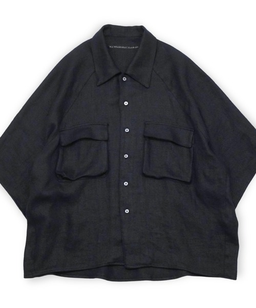 my beautiful landlet(マイビューティフルランドレット)の「【my beautiful landlet】SEMI WET LINEN SHORT SLEEVE BIG SHIRT(シャツ/ブラウス・メンズ・マルチ/ベージュ/ブラック・1/0)」の14枚目の写真