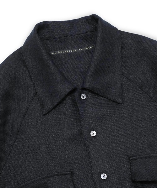 my beautiful landlet(マイビューティフルランドレット)の「【my beautiful landlet】SEMI WET LINEN SHORT SLEEVE BIG SHIRT(シャツ/ブラウス・メンズ・マルチ/ベージュ/ブラック・1/0)」の13枚目の写真