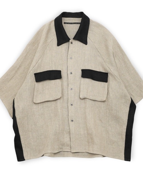 my beautiful landlet(マイビューティフルランドレット)の「【my beautiful landlet】SEMI WET LINEN SHORT SLEEVE BIG SHIRT(シャツ/ブラウス・メンズ・マルチ/ベージュ/ブラック・1/0)」の10枚目の写真