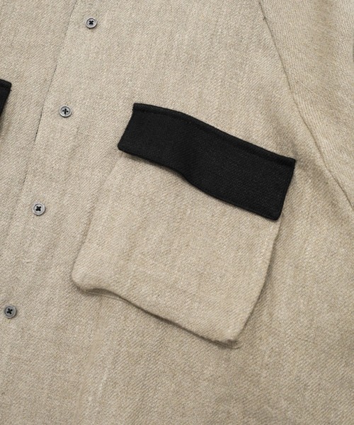 my beautiful landlet(マイビューティフルランドレット)の「【my beautiful landlet】SEMI WET LINEN SHORT SLEEVE BIG SHIRT(シャツ/ブラウス・メンズ・マルチ/ベージュ/ブラック・1/0)」の8枚目の写真