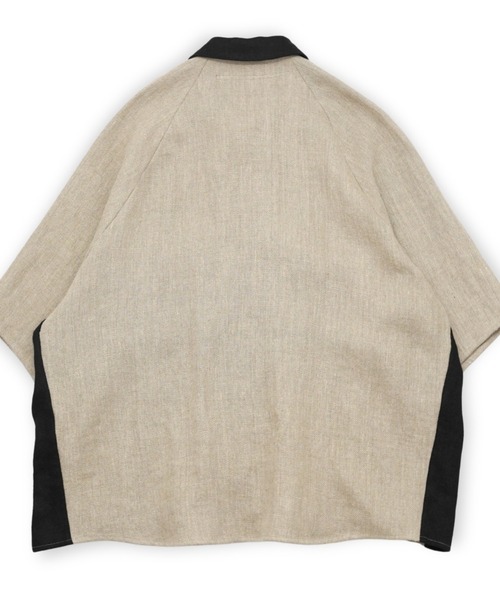 my beautiful landlet(マイビューティフルランドレット)の「【my beautiful landlet】SEMI WET LINEN SHORT SLEEVE BIG SHIRT(シャツ/ブラウス・メンズ・マルチ/ベージュ/ブラック・1/0)」の5枚目の写真