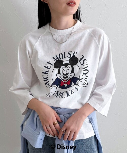 fredy emue(フレディエミュ)の「【GOOD ROCK SPEED】MICKEY 7分袖Tシャツ(Tシャツ/カットソー・レディース・オフホワイト/チャコールグレー/ブラウン・38)」の8枚目の写真