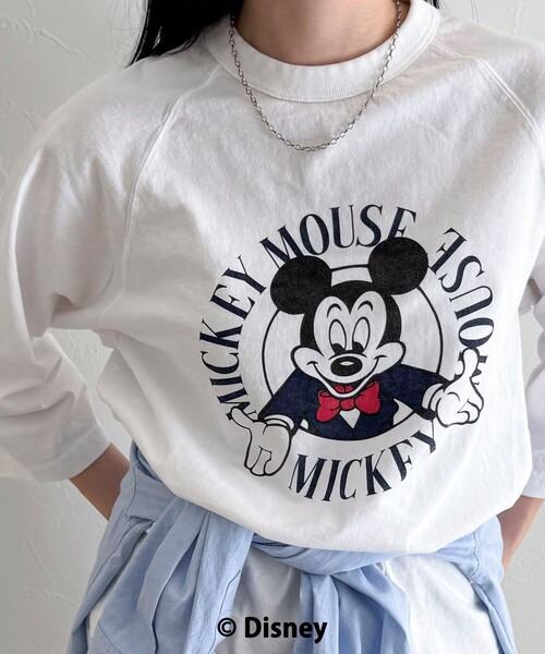 fredy emue（フレディエミュ）の「【GOOD ROCK SPEED】MICKEY ７分袖Tシャツ（Tシャツ/カットソー・レディース・オフホワイト/チャコールグレー/ブラウン・38）」の6枚目の写真