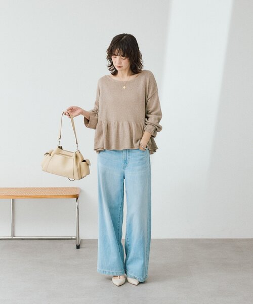 RIVE DROITE(リヴドロワ)の「予約【収納力抜群】2WAYサイドポケット巾着ショルダー(ショルダーバッグ・レディース・ホワイト/ベージュ/ブラウン・FREE)」の7枚目の写真