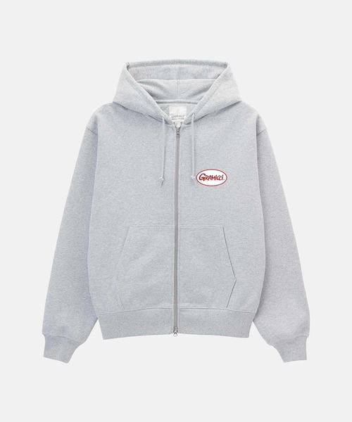 Gramicci（グラミチ）の「OVAL PATCH ZIP HOODED SWEATSHIRT｜オーバルパッチジップフーデッドスウェットシャツ（パーカー・メンズ・ライム/レッド/ヘザーグレー/ブラック・S/M/L/XL/XXL）」の14枚目の写真