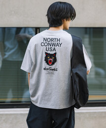 WILD THINGS（ワイルドシングス）の「限定展開 WILD THINGS×FREAK'S STORE/ワイルドシングス 別注 ビッグシルエット 山猫モチーフ バック刺繍ワッペンデザイン Tシャツ（Tシャツ/カットソー）」