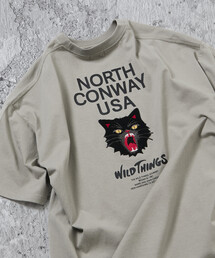 WILD THINGS（ワイルドシングス）の「限定展開 WILD THINGS×FREAK'S STORE/ワイルドシングス 別注 ビッグシルエット 山猫モチーフ バック刺繍ワッペンデザイン Tシャツ（Tシャツ/カットソー）」