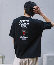 WILD THINGS（ワイルドシングス）の「限定展開 WILD THINGS×FREAK'S STORE ワイルドシングス 別注 ビッグシルエット 山猫モチーフ バック刺繍ワッペンデザイン Tシャツ（Tシャツ/カットソー）」