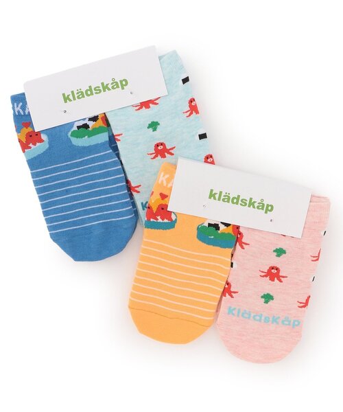 kladskap（クレードスコープ）の「2足セットお弁当ショートソックス（ソックス/靴下・キッズ・イエロー/ブルー・M(16-18cm)/S(13-15cm)/L(18-20cm)/11-13cm）」の3枚目の写真