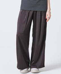 LACOSTE | オーバーサイズイージーサテンドレープフレアパンツ / ワイドタックパンツ(その他パンツ)