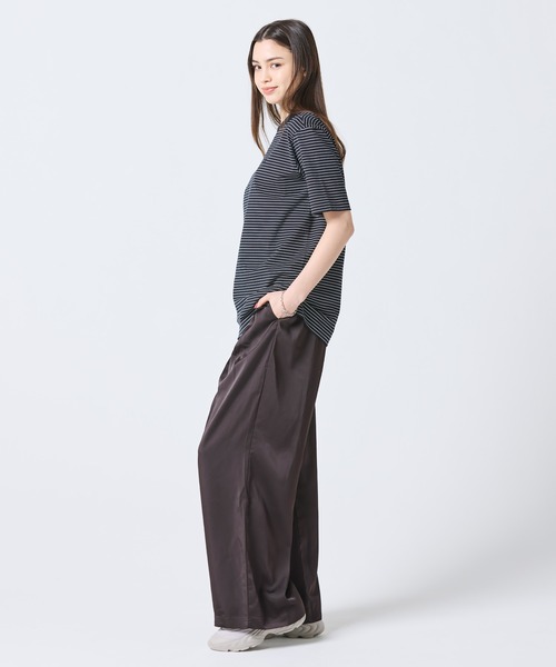 LACOSTE（ラコステ）の「オーバーサイズイージーサテンドレープフレアパンツ / ワイドタックパンツ（その他パンツ・レディース・ブラウン・40/38/36/34）」の6枚目の写真