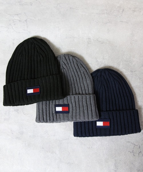 TOMMY HILFIGER(トミーヒルフィガー)の「TOMMY HILFIGER ニットキャップ(ニットキャップ/ビーニー・メンズ・ブラック/ヘザーチャコール/スカイブルー系・FREE)」の5枚目の写真