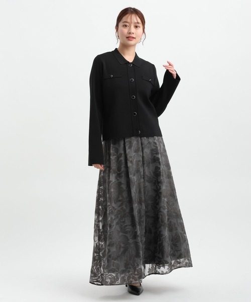 Andemiu（アンデミュウ）の「オパールフラワーフレアスカート639315（スカート・レディース・チャコールグレー/アイボリー/ライトブルー・FREE）」の10枚目の写真